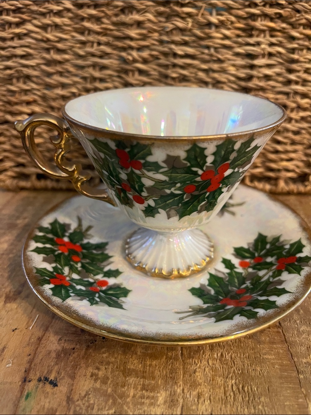 Ucagco Ceramic - Christmas Cup And Saucer December